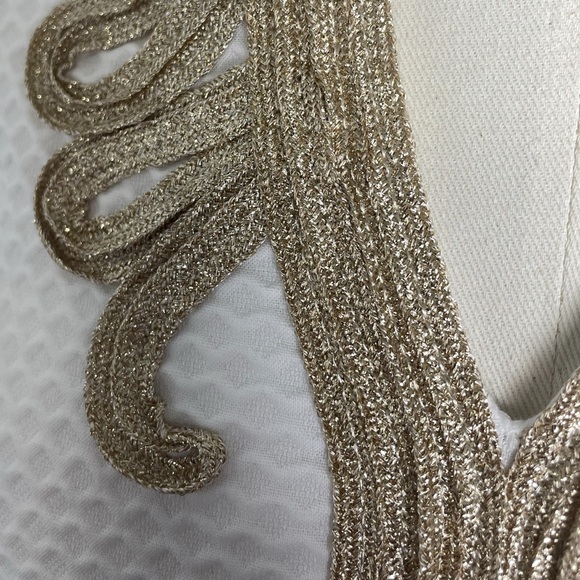 Lily Pulitzer White Resort Bentley Gold Braid Soutache Shift Dress size 4 - Picture 3 of 13